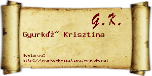 Gyurkó Krisztina névjegykártya