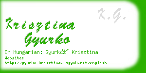 krisztina gyurko business card